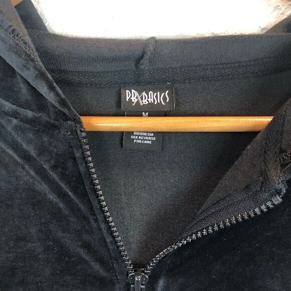 NWT PBX Basics Black Zipper Hoodie Size Medium - Picture 3 of 7